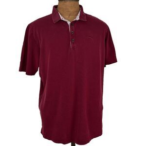 Tommy Bahama Polo Shirt Short Sleeve Button XL Pima Cotton Island Modern Fit